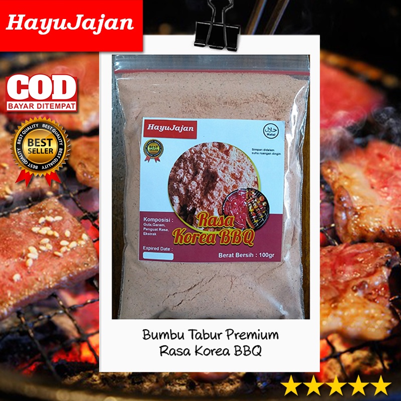 

BUMBU TABUR PREMIUM RASA KOREA BBQ / BUMBU KERIPIK, JAMUR CRISPY, TAHU WALIK, CIMOL, TELUR GULUNG, POP CORN, BAKSO, / KEMASAN 100 gr /