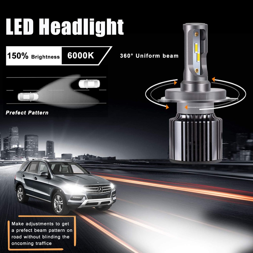 Mini F31 H4 Hi Low Headlamp CSP 50W Lampu Led bohlam lampu Mobil H4 2 PCS 10800 lumens