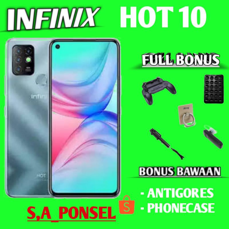 INFINIX HOT 10 RAM 4/64 GB RAM 4/128 GB GARANSI RESMI
