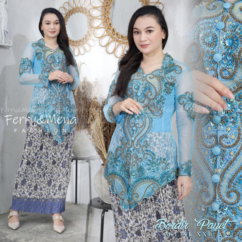 Permata Olshop / Kebaya Bordir Payet Mewah / Setelan Kebaya Modern / Kebaya Wisuda / Baju Kebaya / Kebaya Bali / Kebaya Akad