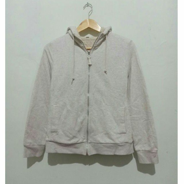 jaket zip hoodie UNIQLO size XL fit M original preloved sherpa