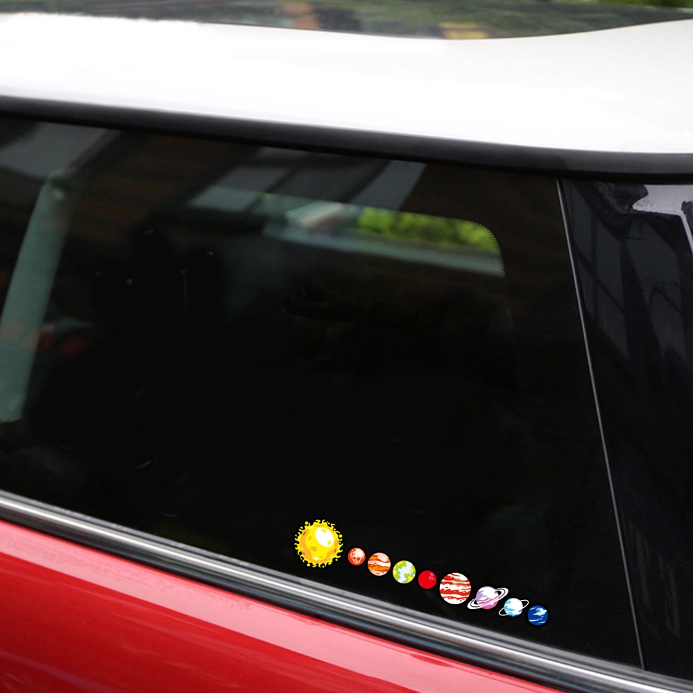 1 PC Stiker Motif Kartun Planet Reflektif Untuk Dekorasi Mobil / Motor Toyota