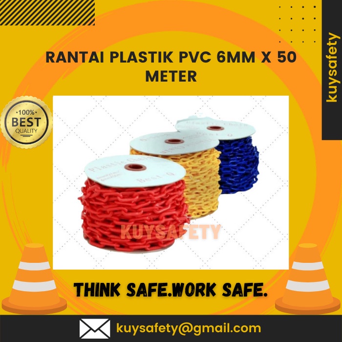

Rantai Plastik PVC 6mm x 50 meter - Merah