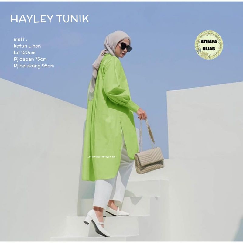 Hayley tunik katun linen athaya hijab