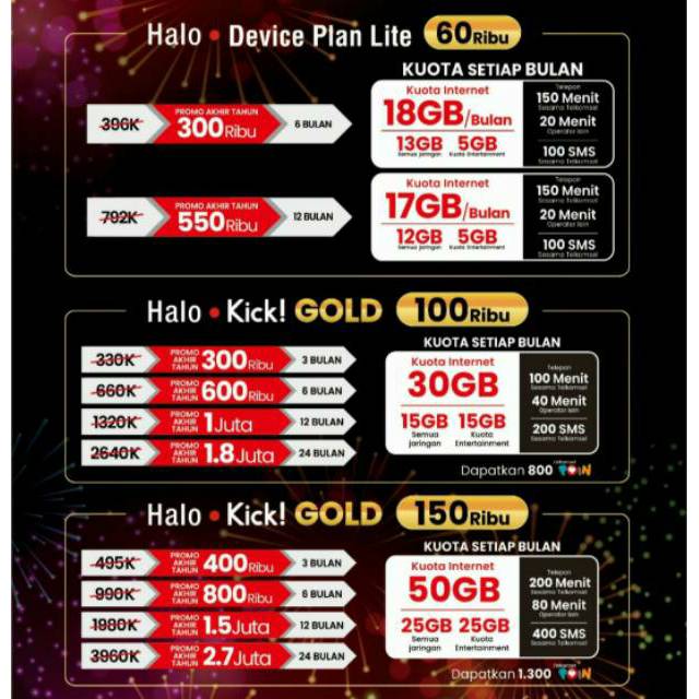 Kartu Halo Kick Gold 3 Bulan Pusat Paket Data Termurah Telkomsel Shopee Indonesia