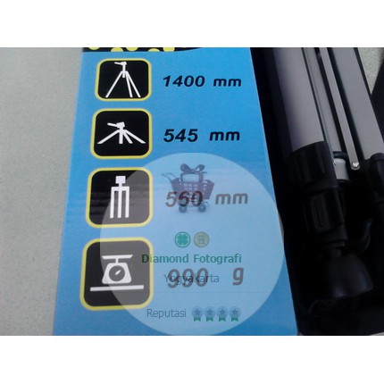 Tripod DSLR EXCELL EX 380 Silver Hitam