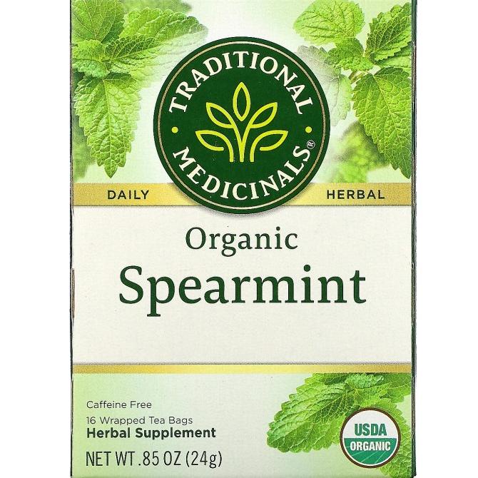 

Traditional Medicinals, Organic Spearmint 16 Wrapped Tea Bags 24 g