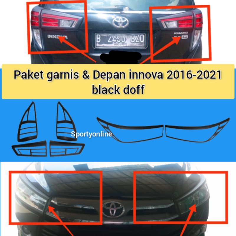 garnis depan dan belakang innova reborn 2016 sampai 2021 black doff