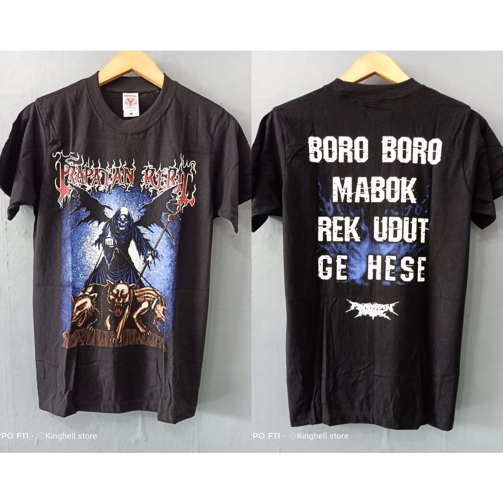 Kaos Prapatan Rebel Baju Metal Gambar Tengkorak Underground Original Warna Hitam Ukuran M