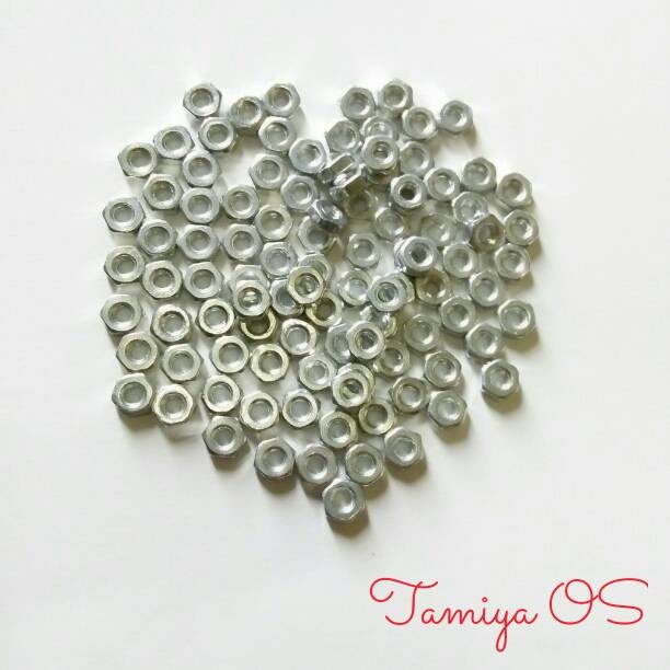 Rep. Tamiya Silver Nuts isi 100 pcs - Mur Silever