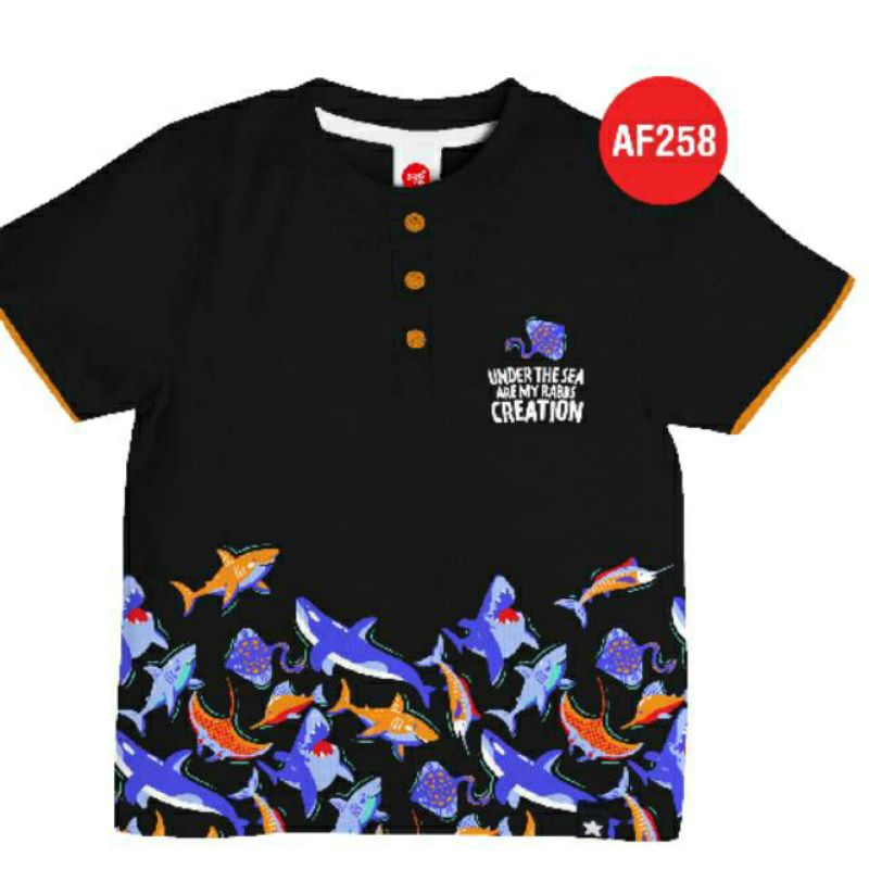 Kaos Kancing Lengan Pendek AF258 Under The Sea Are My Rabb's Creation