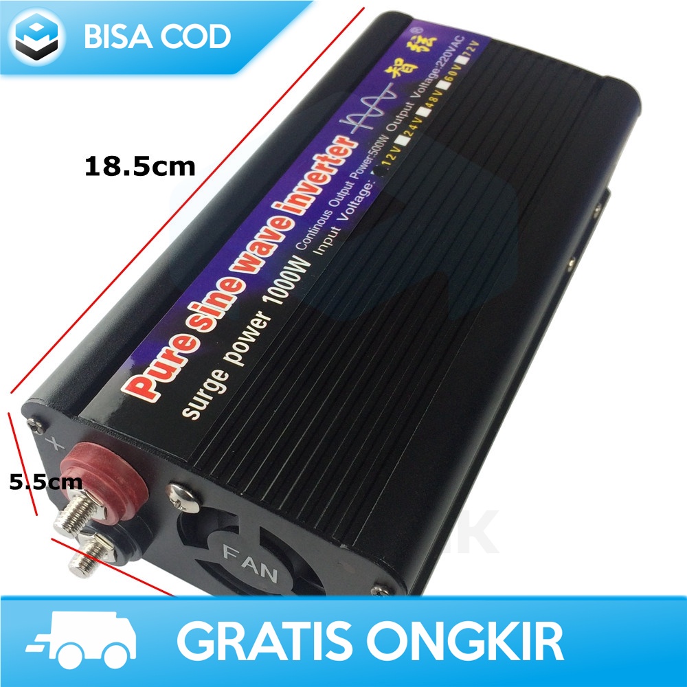 CAR POWER INVERTER DC KE AC PURE SINE WAVE 1000 WATT TAFFWARE ORIGINAL