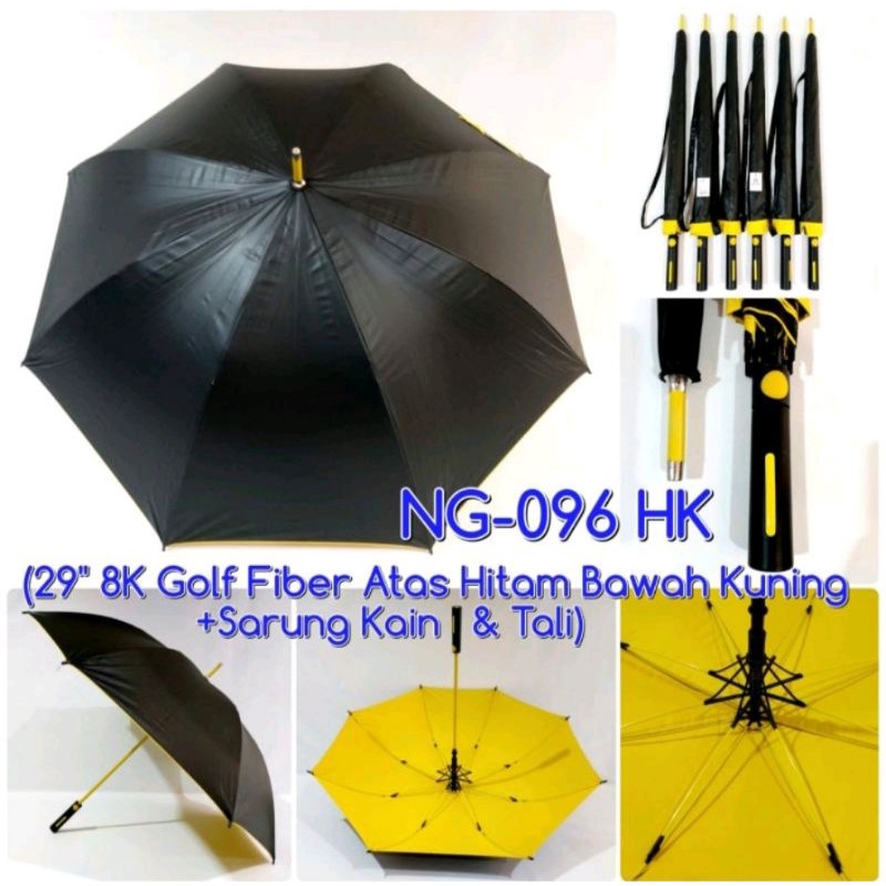 Payung Golf Otomatis Jumbo Jari-Jari Fiber 29 inchi