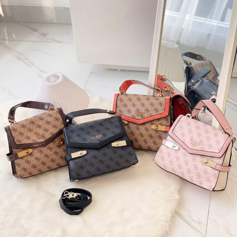 Guess Zadie Logo-Top Handle Bag Original / Tas Guess Original / Guess Bag Original