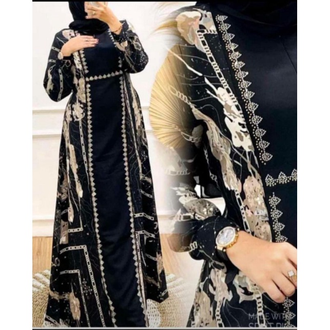 RA_ ABAYA TIARA JET BLACK PREMIUM