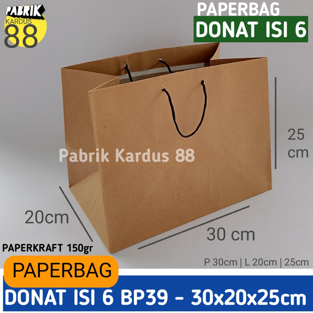 

ISI 12 BIJI paper bag brownies tas dus donat isi 6 bp39 | paperbag dus kotak nasi