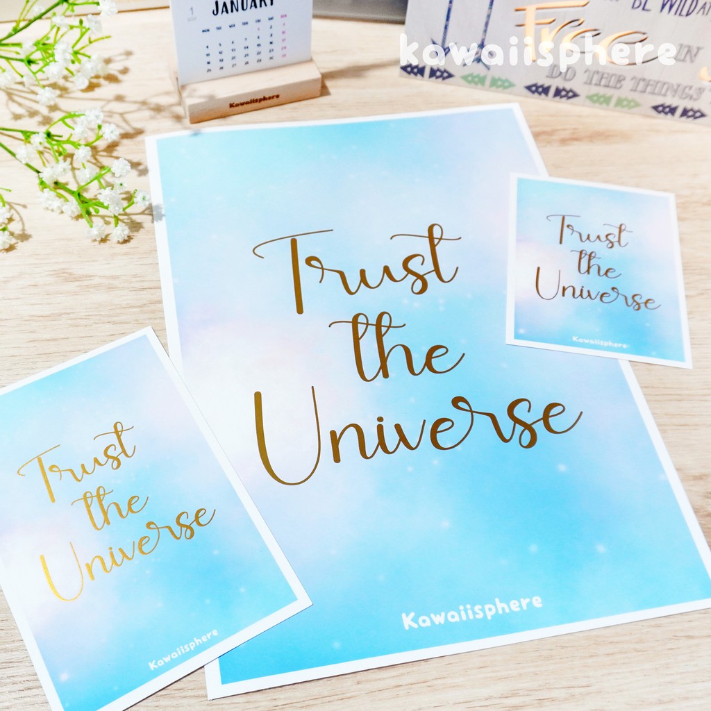 

Trust The Universe Artprints | Gold Foil Art Prints | Kawaiisphere