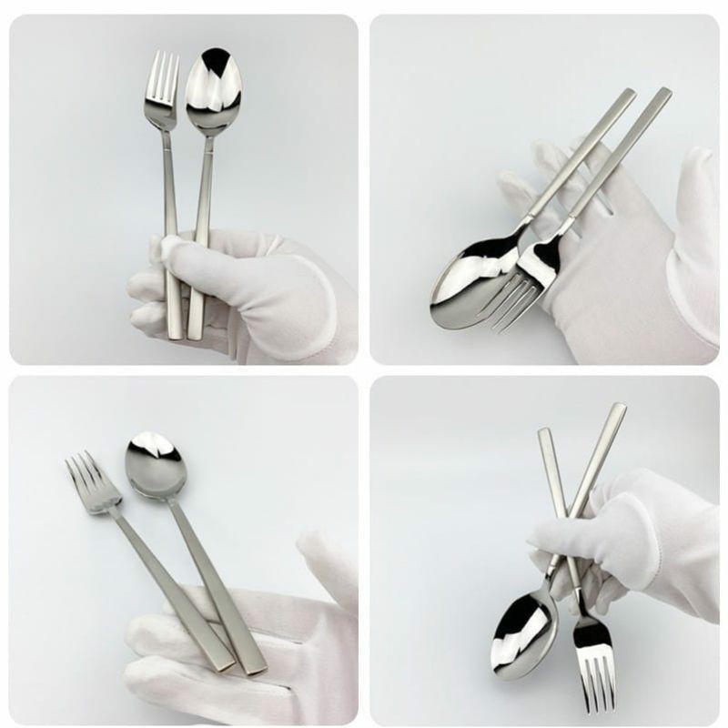 Sendok Garpu Korea / Alat Makan Sujeo Korean Spoon Fork Set Stainless