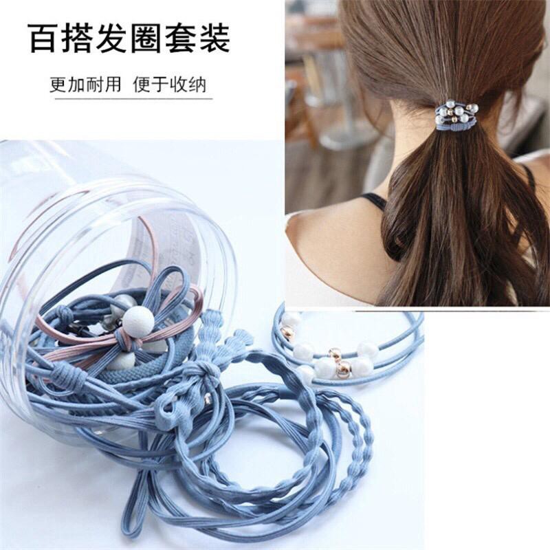 (COD) Ikat Rambut 1 SET ISI 12Pcs/Set Karet Gelang Simple Hair Tie Korean Fashion MALL SHOPPING