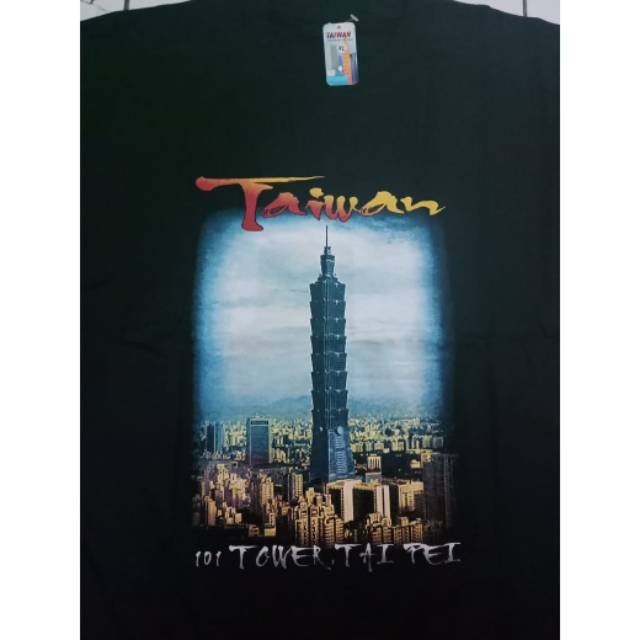 KAOS SOUVENIR TAIWAN HITAM MURAH