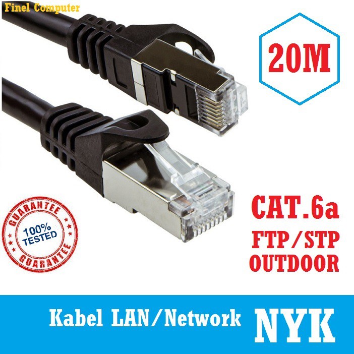 NYK Kabel Lan FTP Cat6a 20 Meter Outdoor - Cable 20m Cat6 - STP Cat 6