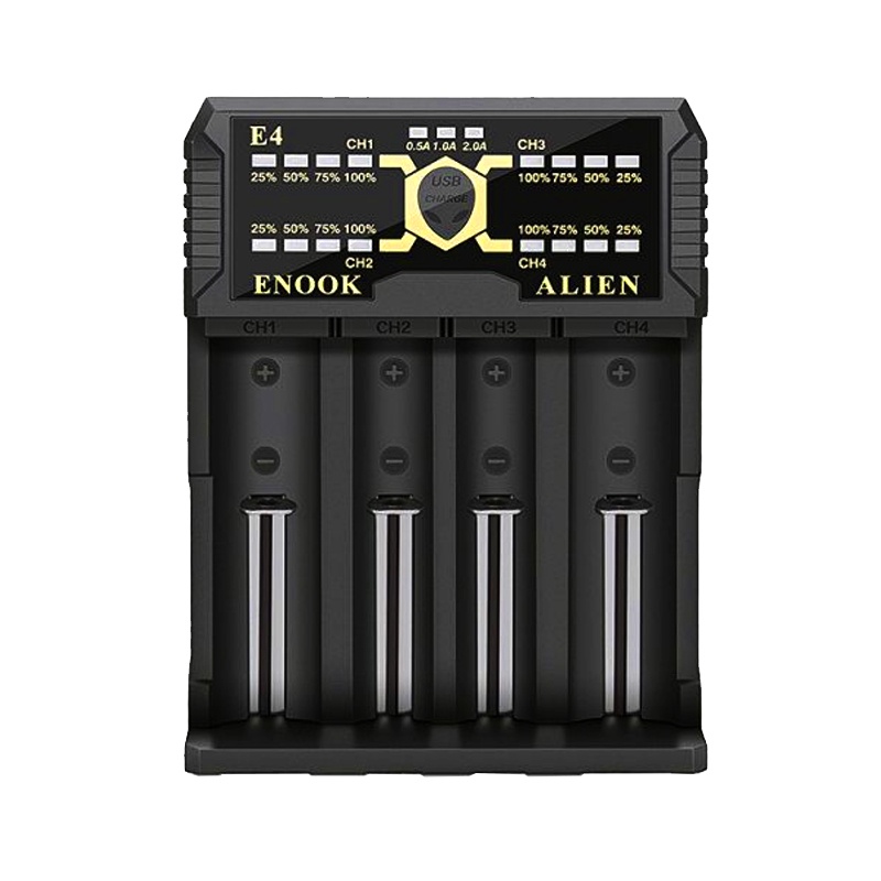 Enook E4 Charger 4 Slot Autocut [ vape / vapor / rokok elektrik ]