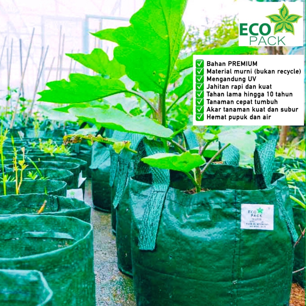 Planter Bag Eco Pack 20 Liter Grow Bag Ecopack Kualitas Premium Tabulampot