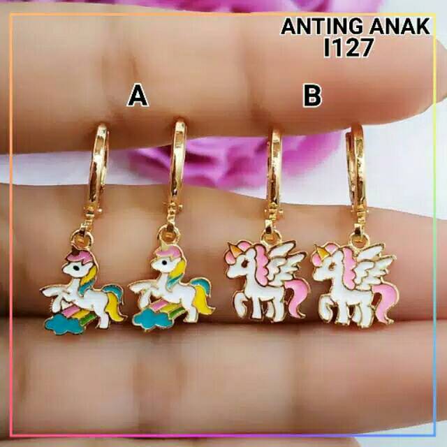 UNICORN CUPING ANTING ANAK - LAPIS EMAS GOLD l127