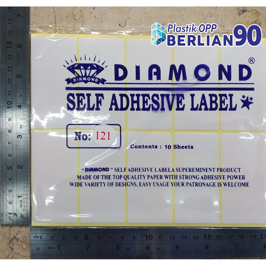 

Label 121 Sticker 3,8 x 7,6 cm Isi 100 label/pack