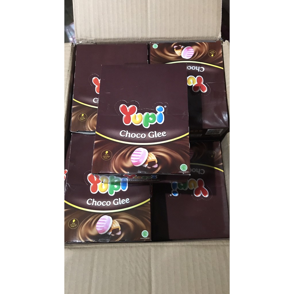 

PROMO YUPI CHOCO GLEE 1 PAK BOX DUS 24 PCS CHOCOLATE COKLAT PERMEN JELLY TERMURAH