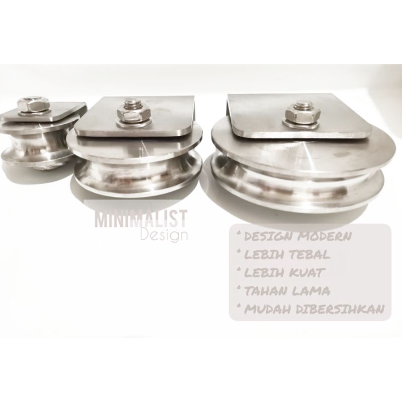 Roda Stainless 2" Beton / Siku (Tebal)