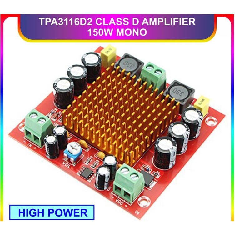 TPA3116 Amplifier Mono 150W TPA3116D2 Class D Amplifier 150W XH M544