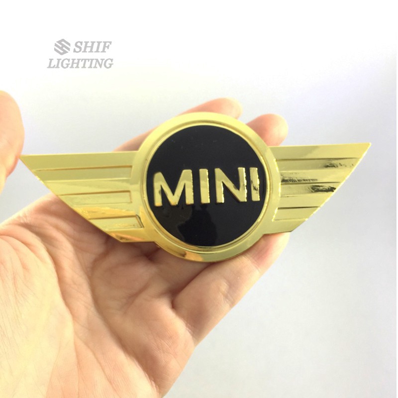 1pc Stiker Emblem Logo Sayap Mini Bahan Metal Untuk Mobil Mini Cooper