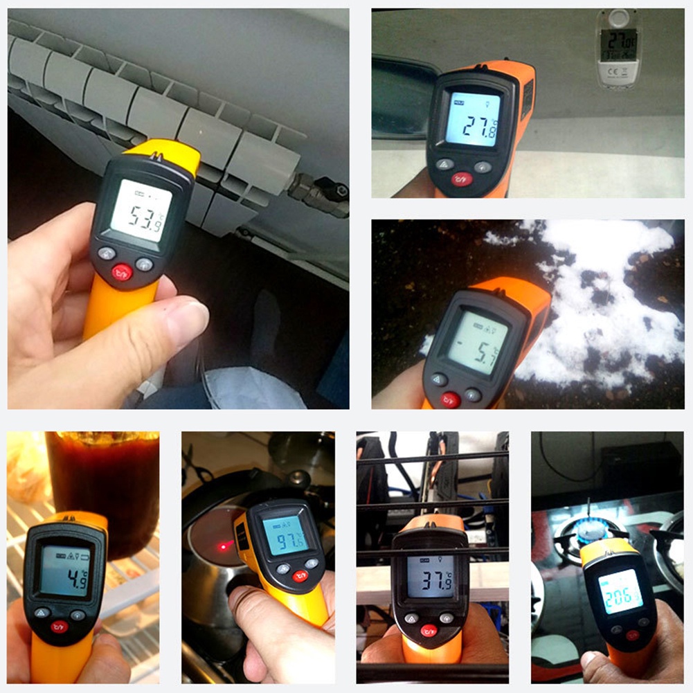 GM320 Thermometer Infrared Digital Termometer Industri IR Infra Red Laser Tembak Thermo Termo Gun