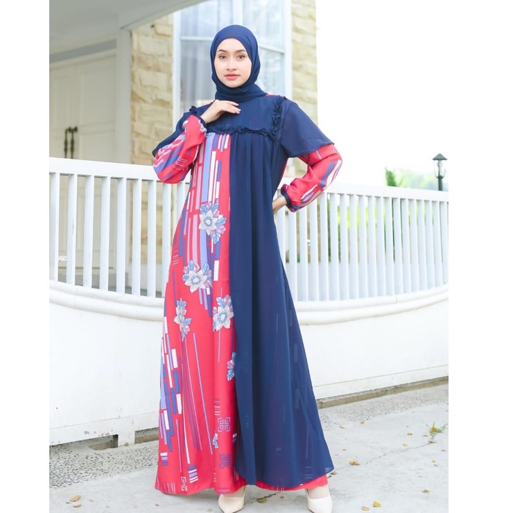 Gamis diorsilk ataya dress syari busana muslim kilap motif mix ceruty babydoll airin airis