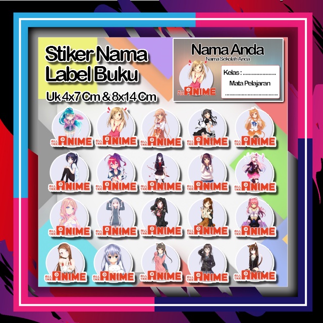 

Stiker wanita Anime gadis cute kartun lucu Karakter Lucu Custom Lebel Nama cromo murah 20 Varian berbeda Octane Pelajaran sekolah No 1