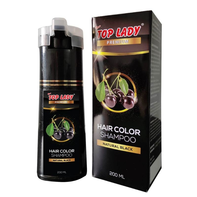 NEW Top Lady PREMIUM Hair Color BLACK 200 ml &amp; Sachet 30 ML