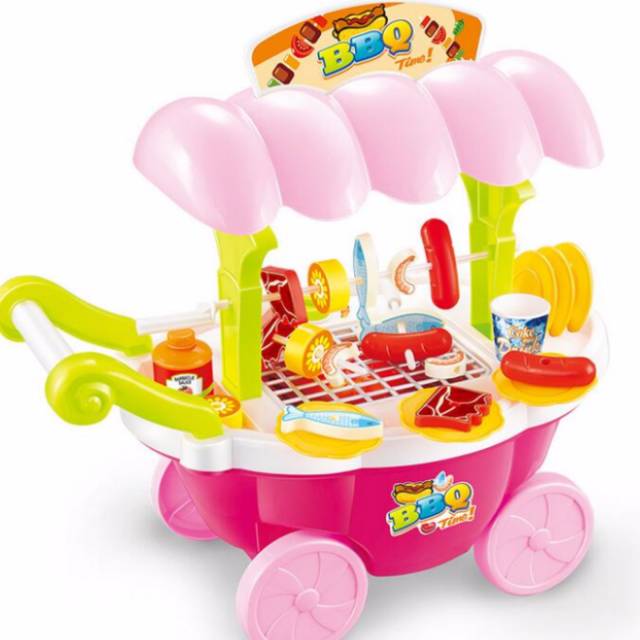 MAINAN BBQ CART - BBQ SET - GEROBAK BBQ