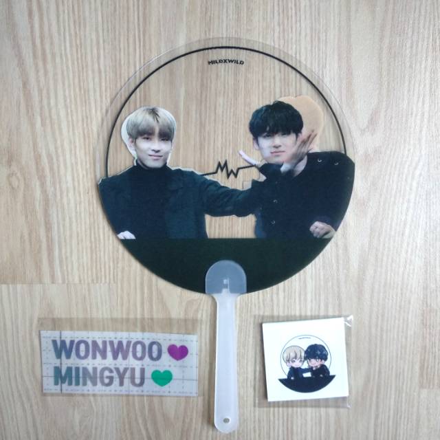 SEVENTEEN MILD × WILD FANSITE WONWOO MINGYU (MEANIE) GOODS TRANSPARENT LENTICULAR HAND FAN SET / KIT