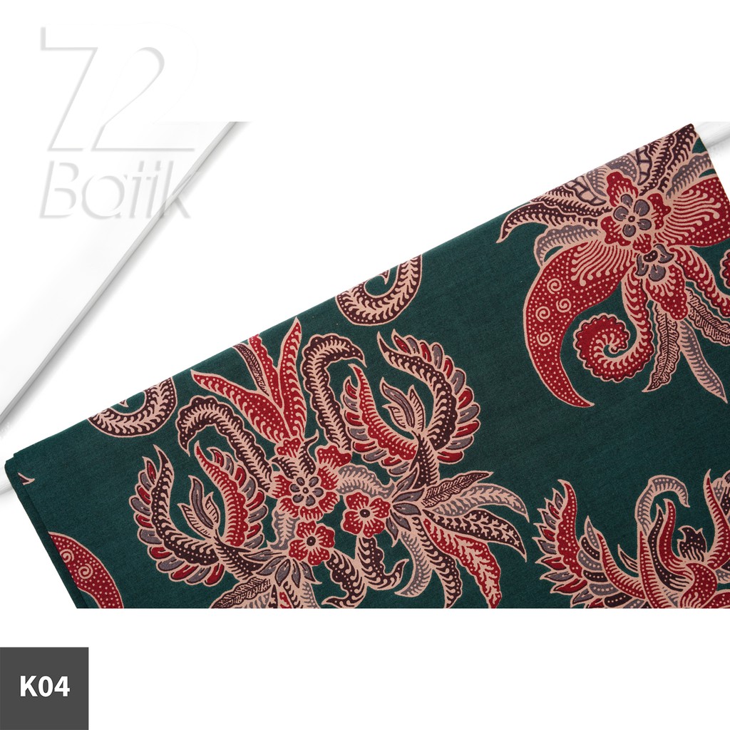 KAIN BATIK PREMIUM Bahan Katun Motif Kembang Puspo Warna Hijau Ijo Merah 725207 Cap 72 Jarik Jarit Samping Kebat Panjang Batik Katun Modern Premium Bahan Seragam Batik Pernikahan Kantor Keluarga Murah Kamen Jadi Batik Bali Lembaran