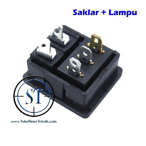 Socket AC Angka 8 + Saklar Lampu Power Outlet Switch Colokan 2P BA-86S