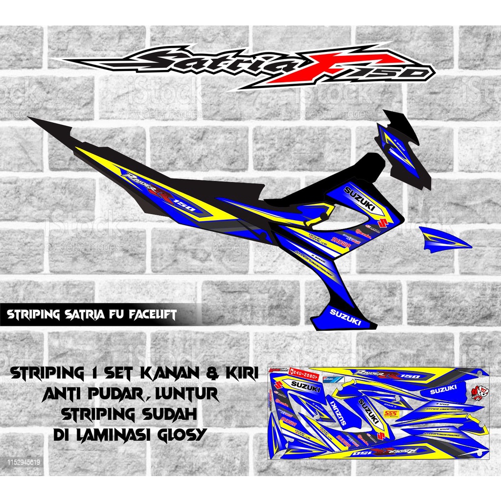 STRIPING STICKER VARIASI MOTOR SATRIA FU FACELIFT