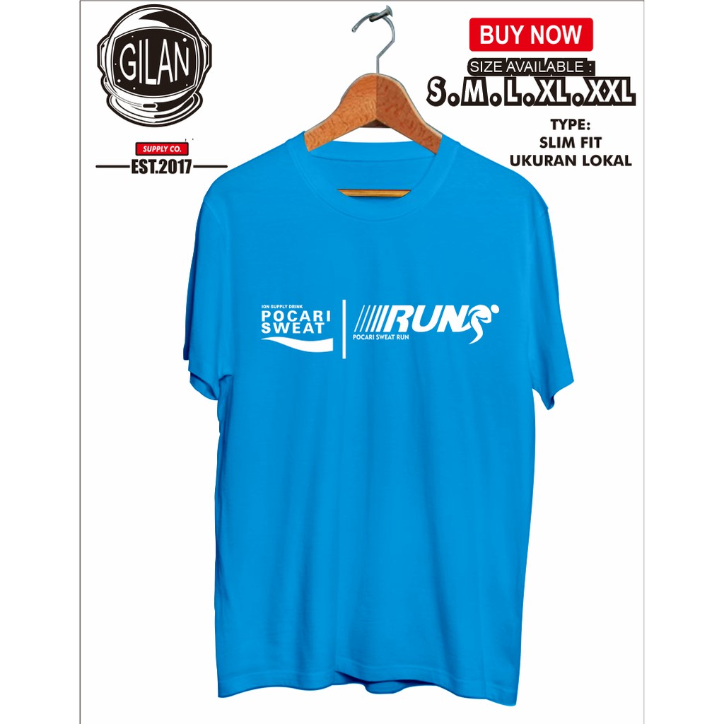 KAOS BAJU POCARI SWEAT RUN MARATHON LOGO OLAHRAGA - MRIL CLOTH