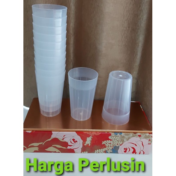 GELAS PLASTIK TRANSPARAN BENING GELAS MINUM PLASTIK HARGA LUSINAN