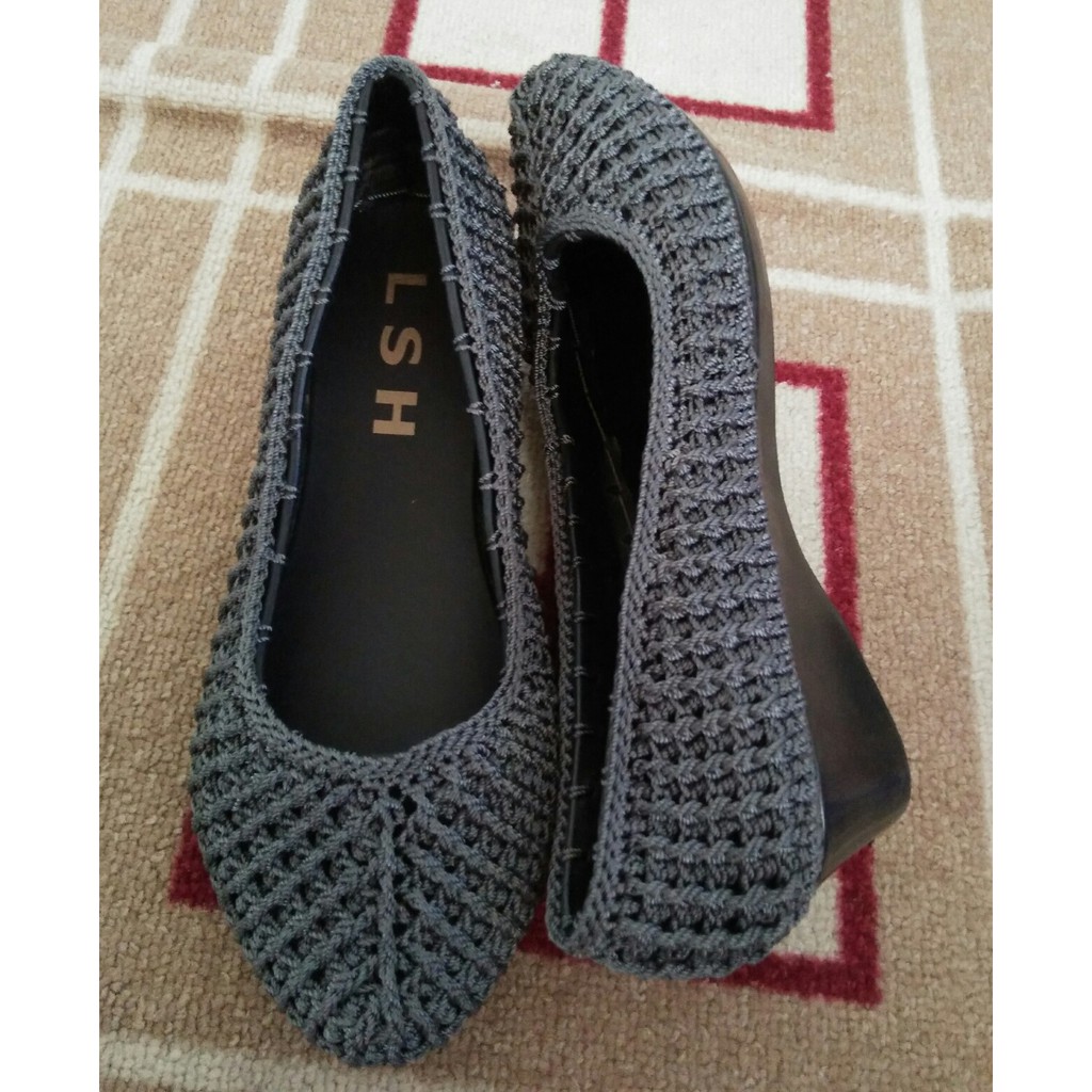 Sepatu rajut wanita wedges