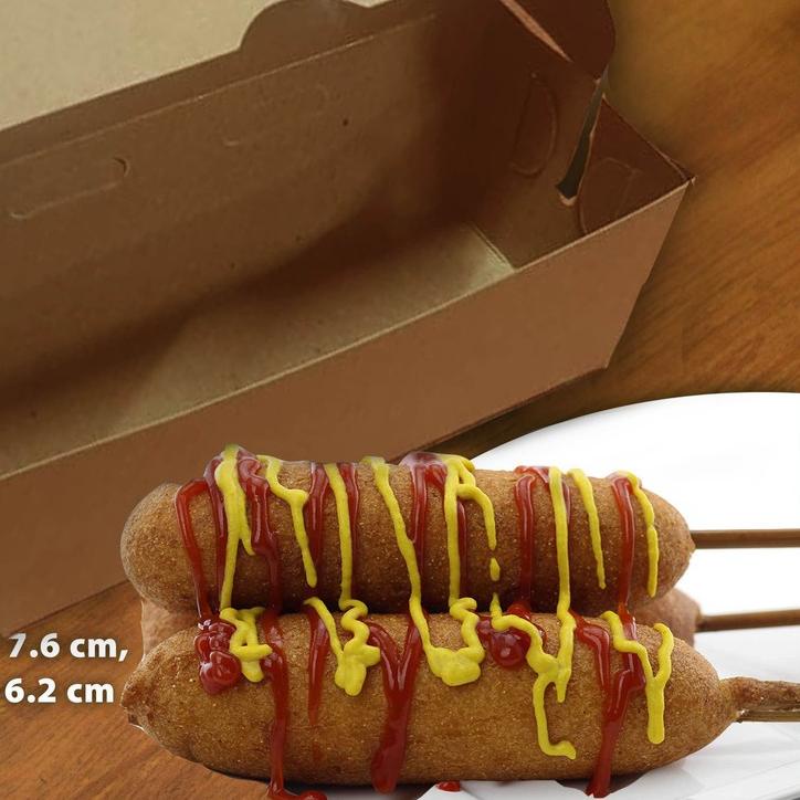 

✵ Kotak Dus Box CORN DOG - CORNDOG | KRAFT COKLAT - (50 Pcs) ♨