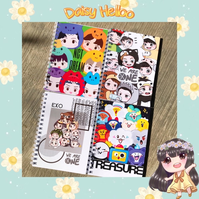 GRATIS PULPEN Notebook Kecil Kpop NCT EXO Treasure Buku Spiral Note Book Cute Stationery Korea Alat 