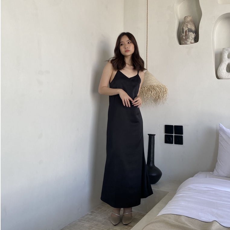 [ Bali Ed ] Coraline Slip Dress / Dress Panjang Satin Wanita