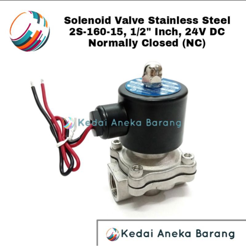 Jual Solenoid Valve 1/2" 1/2 Inch Inchi Stainless Steel 24V DC 24VDC NC ...