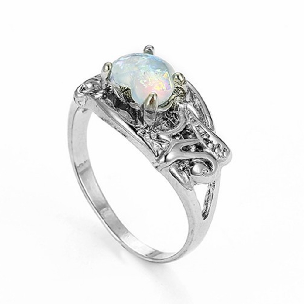 Hu Hu Hu Hu Hu Alat Bantu Pasang Kacamata♡ Cincin Bentuk Hati Motif Ukir Tulisan Aksen Opal Imitasi Untuk Hadiah Ibu